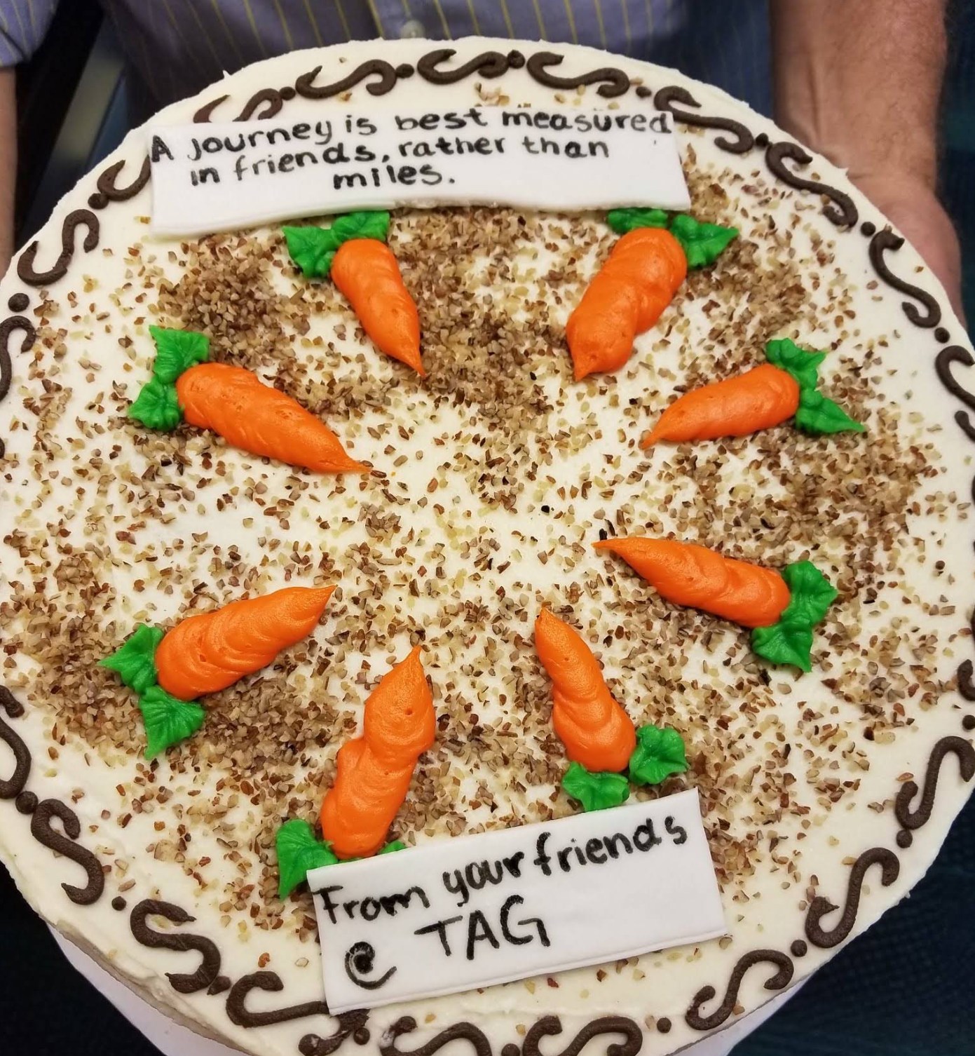 Carrot decorated cake