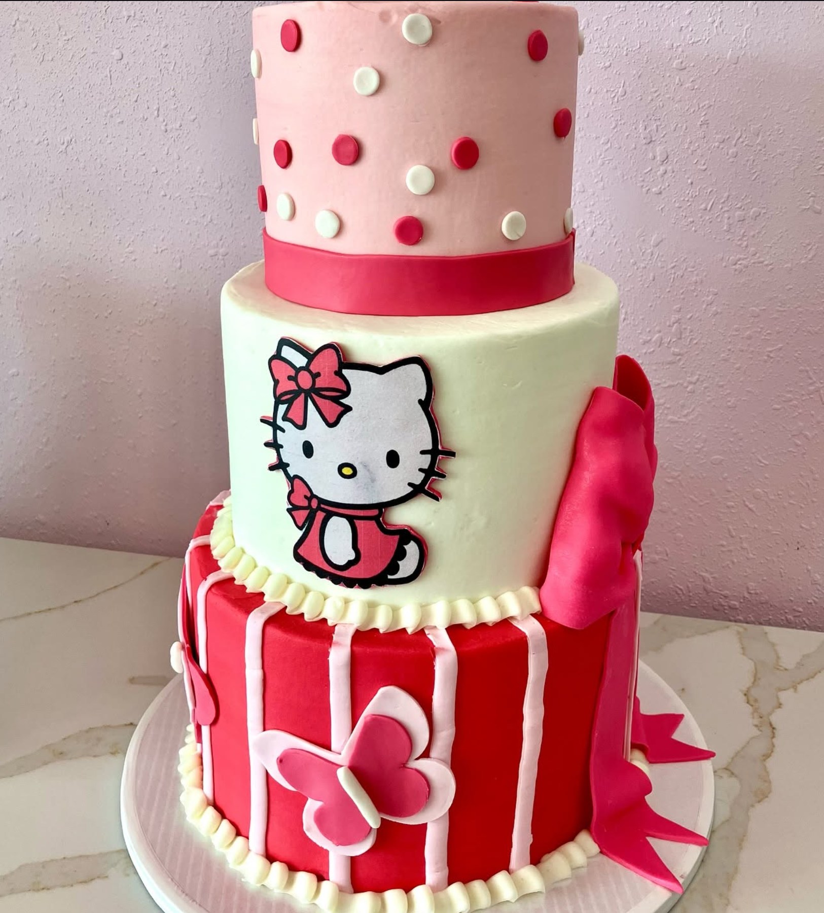 Pink themed cake