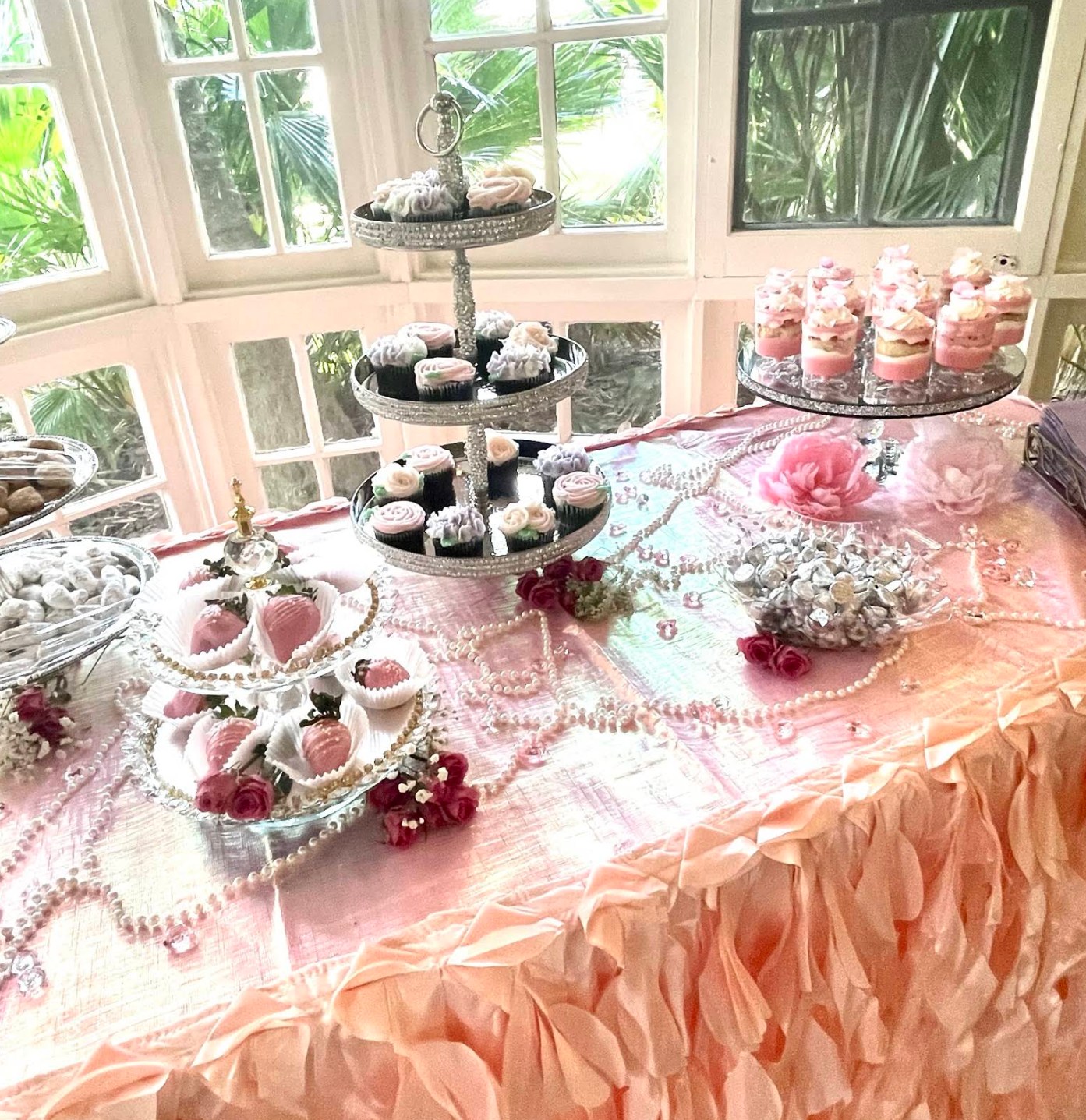 Pink dessert table