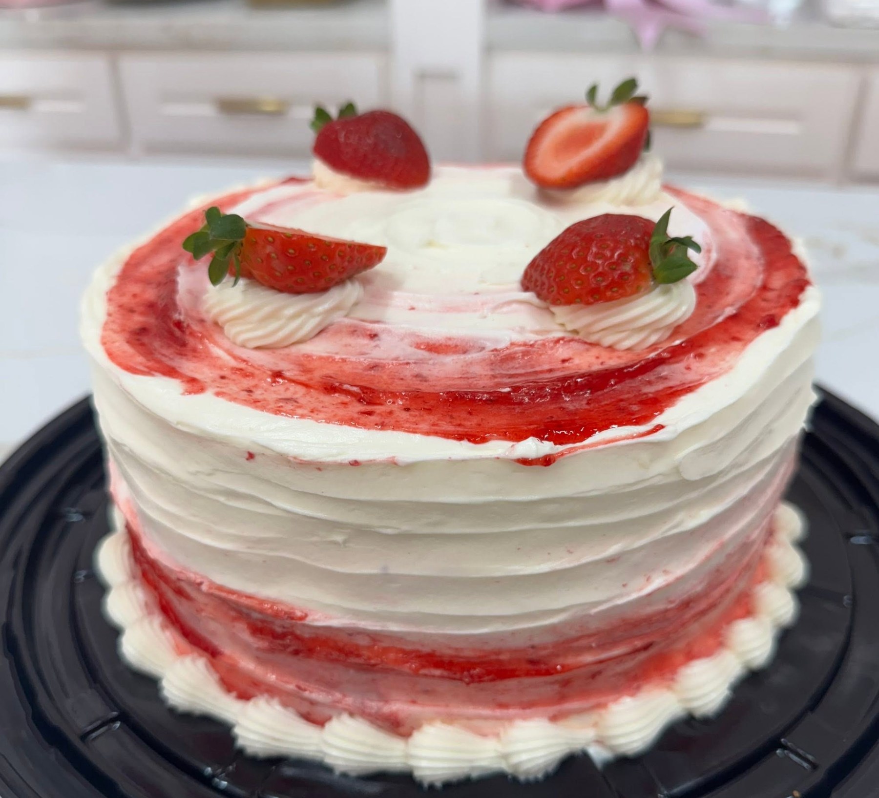 Strawberry swirl cake